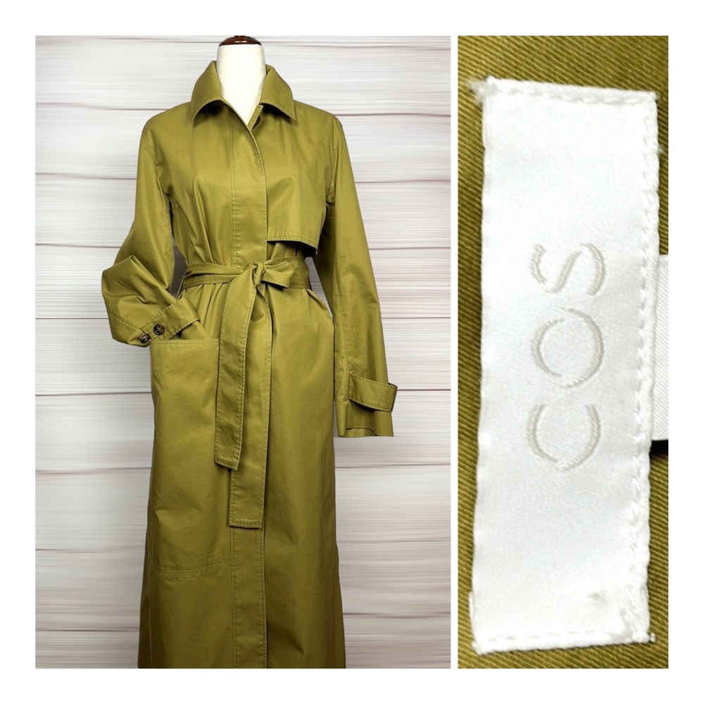 CLOSET CLEAR OUT! Offers welcome! COS Olive Cotton Twill Trench Coat Belted